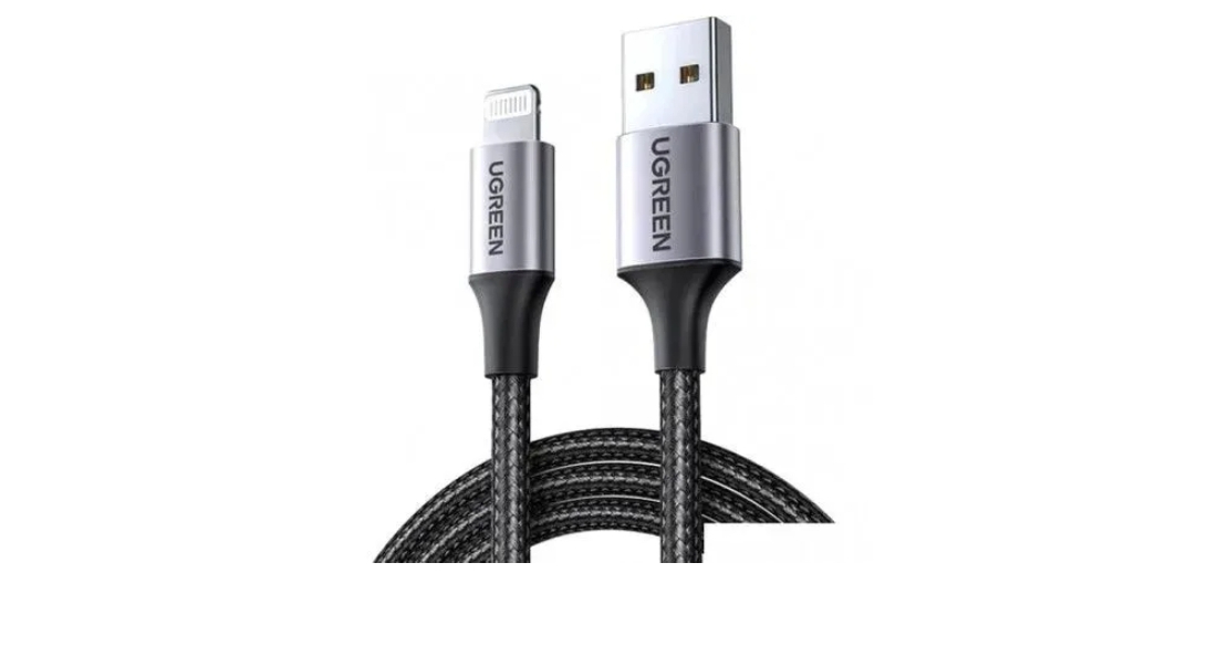 Кабель UGREEN US199 (60158) 2 м черный USB-A to Lightning