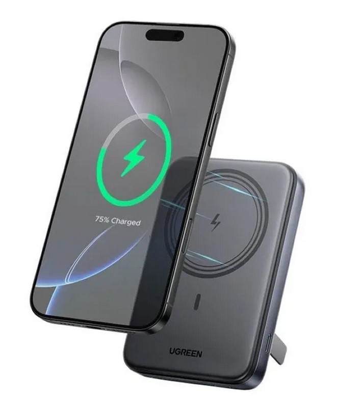 Внешний аккумулятор UGREEN PB562 (55140) 10000mAh Magnetic Wireless Power Bank серый космос