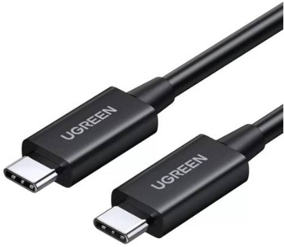 Кабель UGREEN US501 2м черный USB-C to USB-C Thunderbolt 4 40Gbps 100W Data Cable