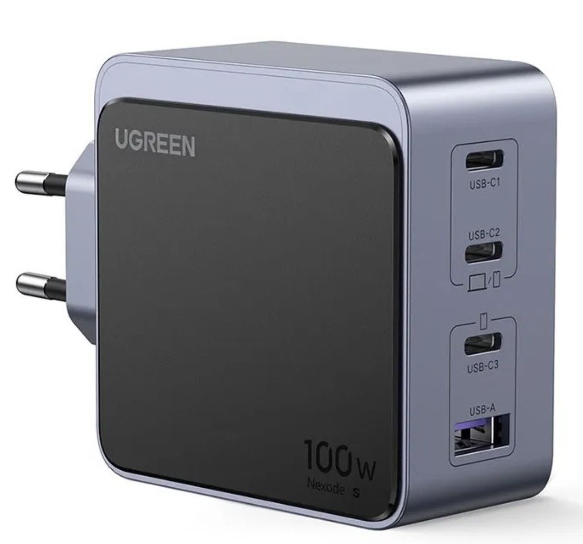 Зарядное устройство UGREEN X565 (35043) 100W Nexode S USB-A+3*USB-C GaN Tech Fast Charger EU серый