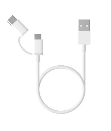 Кабель Xiaomi Mi 2-in-1 USB Cable MicroUSB to Type C 30см SJX02ZM White