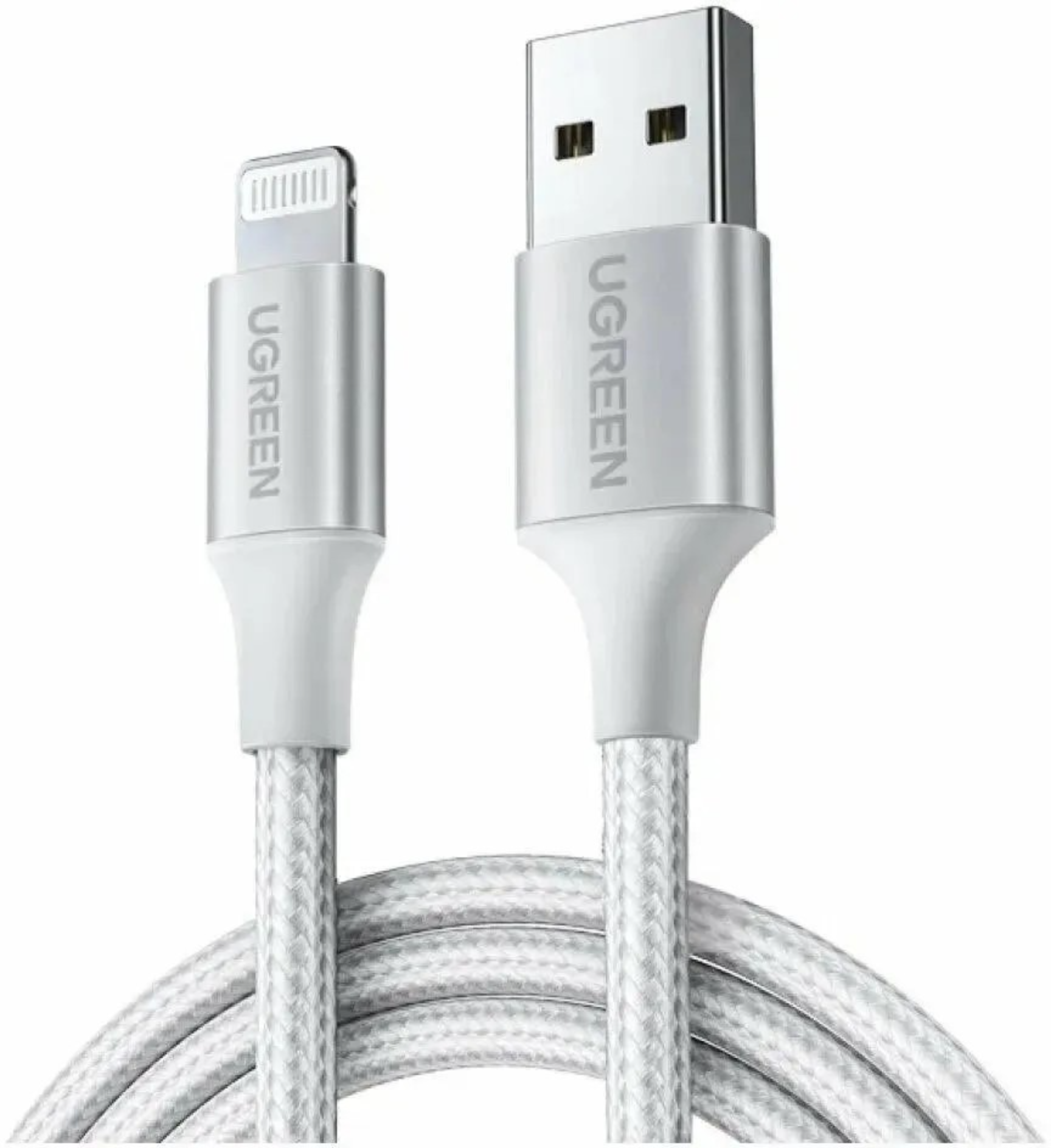 Кабель UGREEN US199 (60161) 1 м серебристый USB-A to Lightning