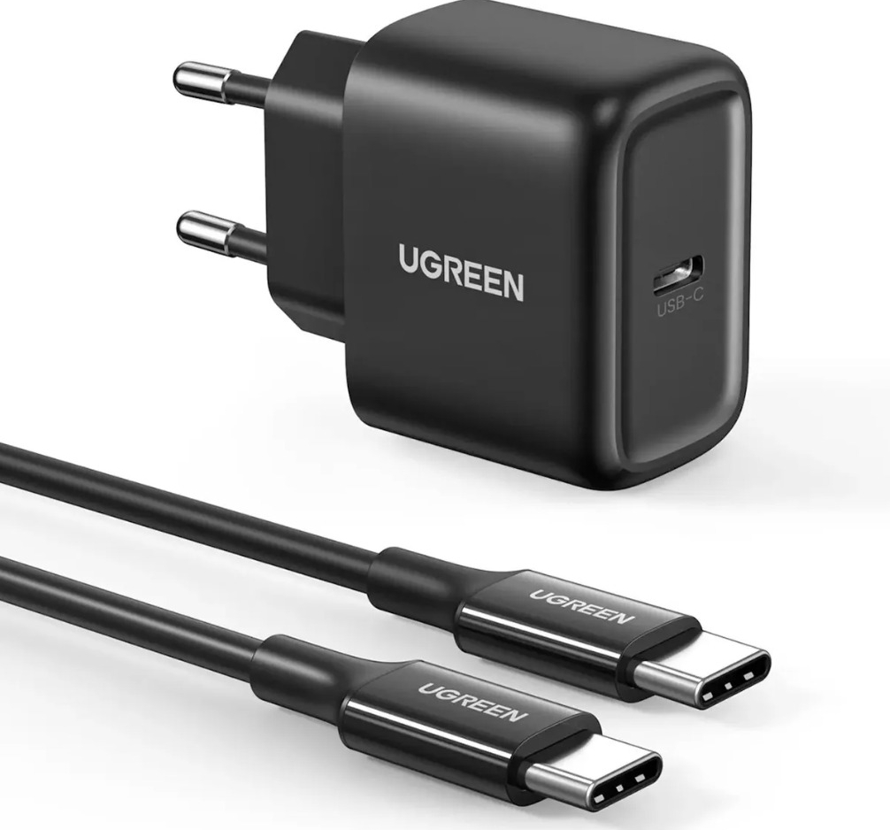 Зарядное устройство UGREEN CD250 (50581) 25W USB-C PD Charger + C-C 2M Cable EU. Цвет: черный