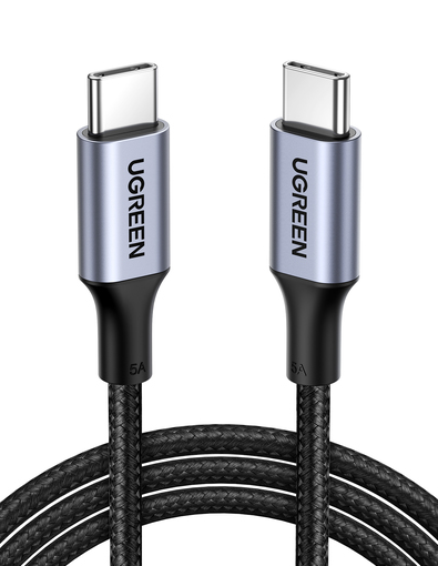 Кабель UGREEN US316 1м черный USB-C Cable Aluminum Case with Braided