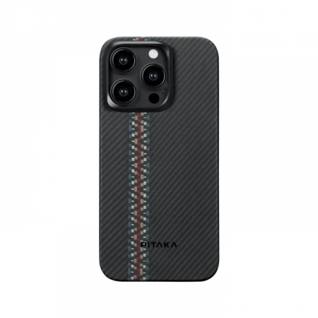 Чехол Pitaka FR1501P для iPhone 15 Pro Rhapsody, Fusion Weaving MagEZ Case 4, 6.1 кевлар (арамид)