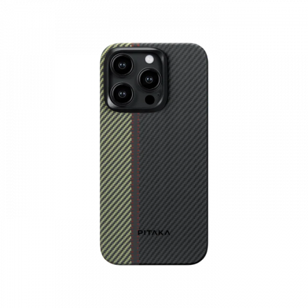 Чехол Pitaka FO1501P для iPhone 15 Pro Overture, Fusion Weaving MagEZ Case 4, 6.1 кевлар (арамид)