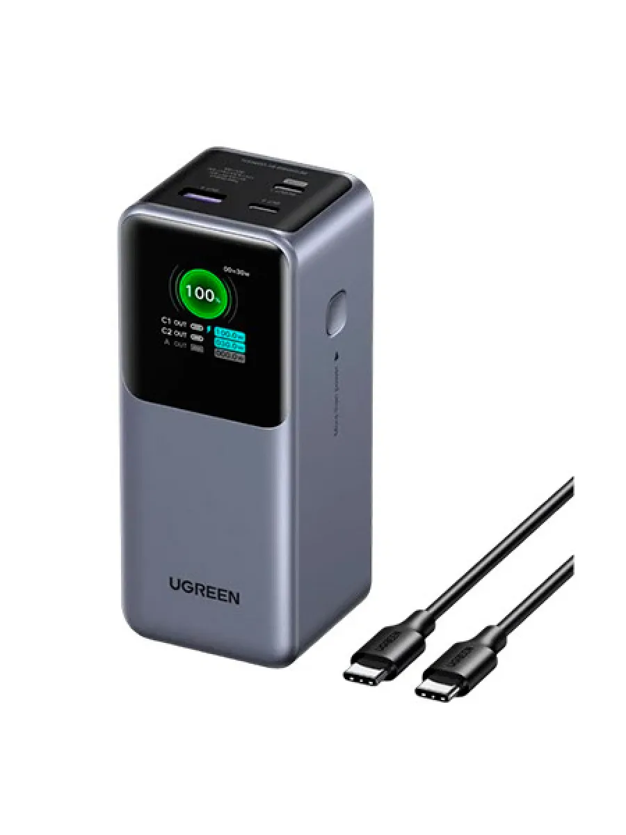 Внешний аккумулятор UGREEN PB721 (35524B) 20000mAh 130W Fast Charging Power Bank. Цвет: серый