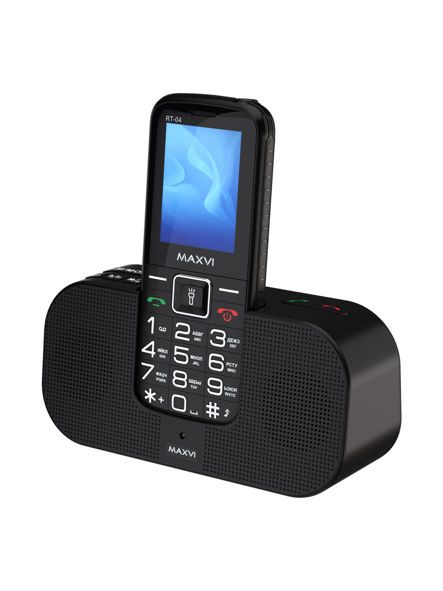 Мобильный телефон Maxvi RT-04 с док-станцией black