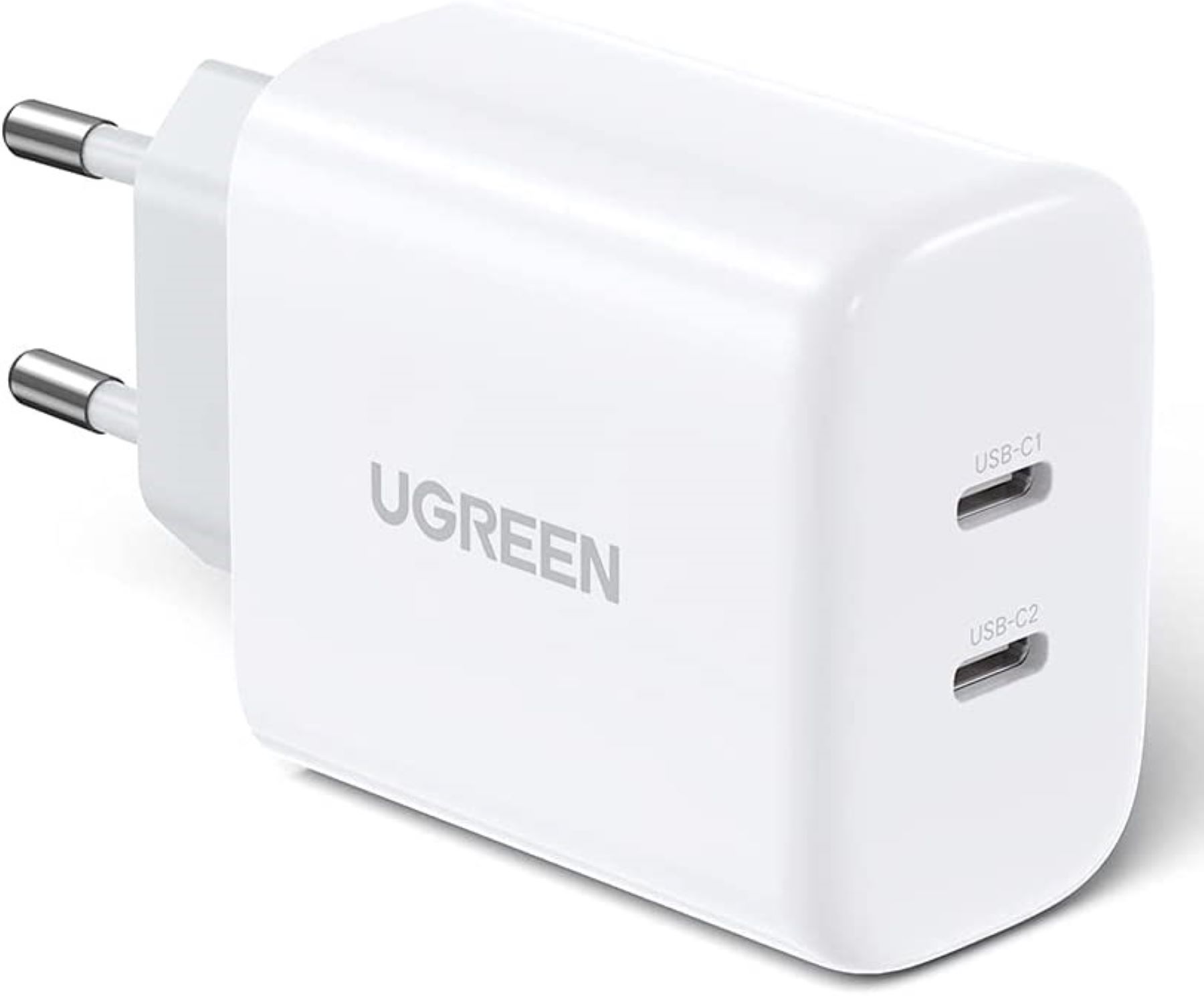 Зарядное устройство UGREEN CD243 (10343) 40W USB-C+USB-C PD Fast Charger EU. Цвет: белый