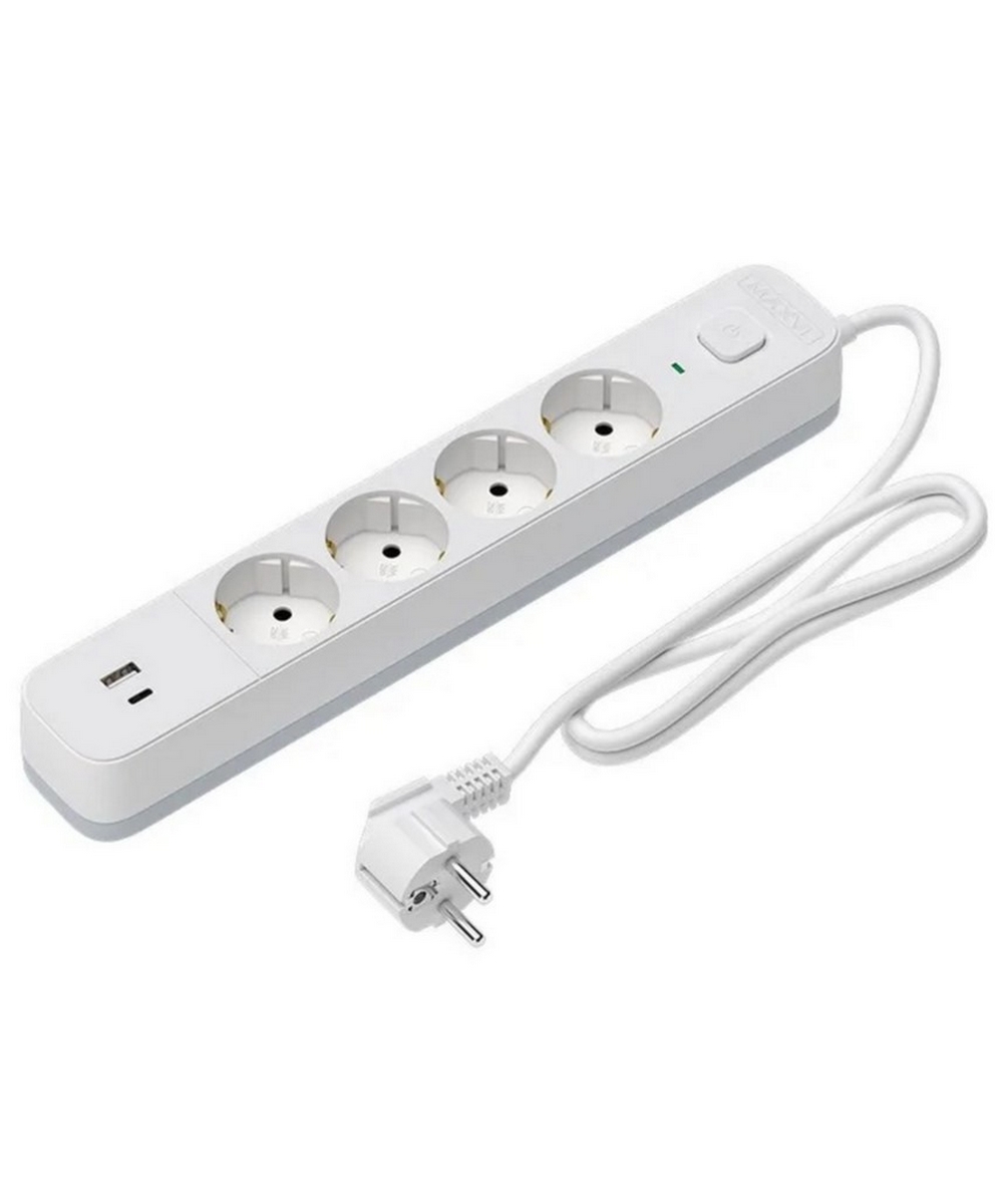 Сетевой фильтр Maxvi SP-330AC white 3м USB-A USB-C