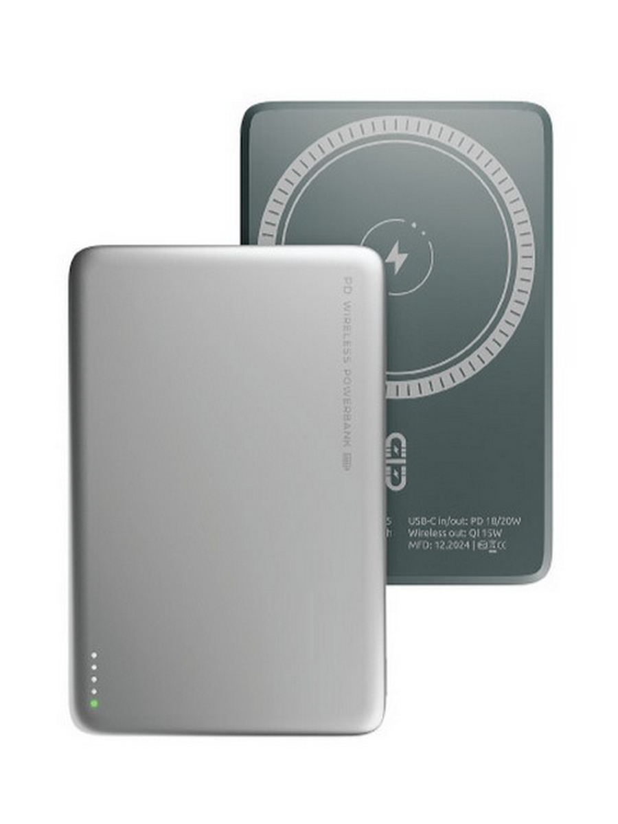 Внешний АКБ OLMIO QM-15 044473 Mag-Go 5000mAh, 20W PowerDelivery, 15W wireless, серебристый