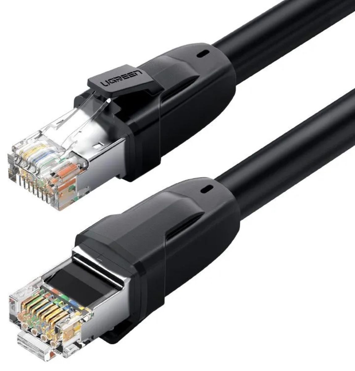 Кабель UGREEN NW121 (70327) 1м черный Cat8 CLASS I S/FTP Round Ethernet Cable