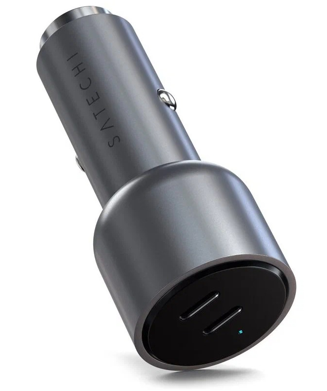 Автомобильное зарядное устройство Satechi 40W Dual USB-C Car Charger Серый космос