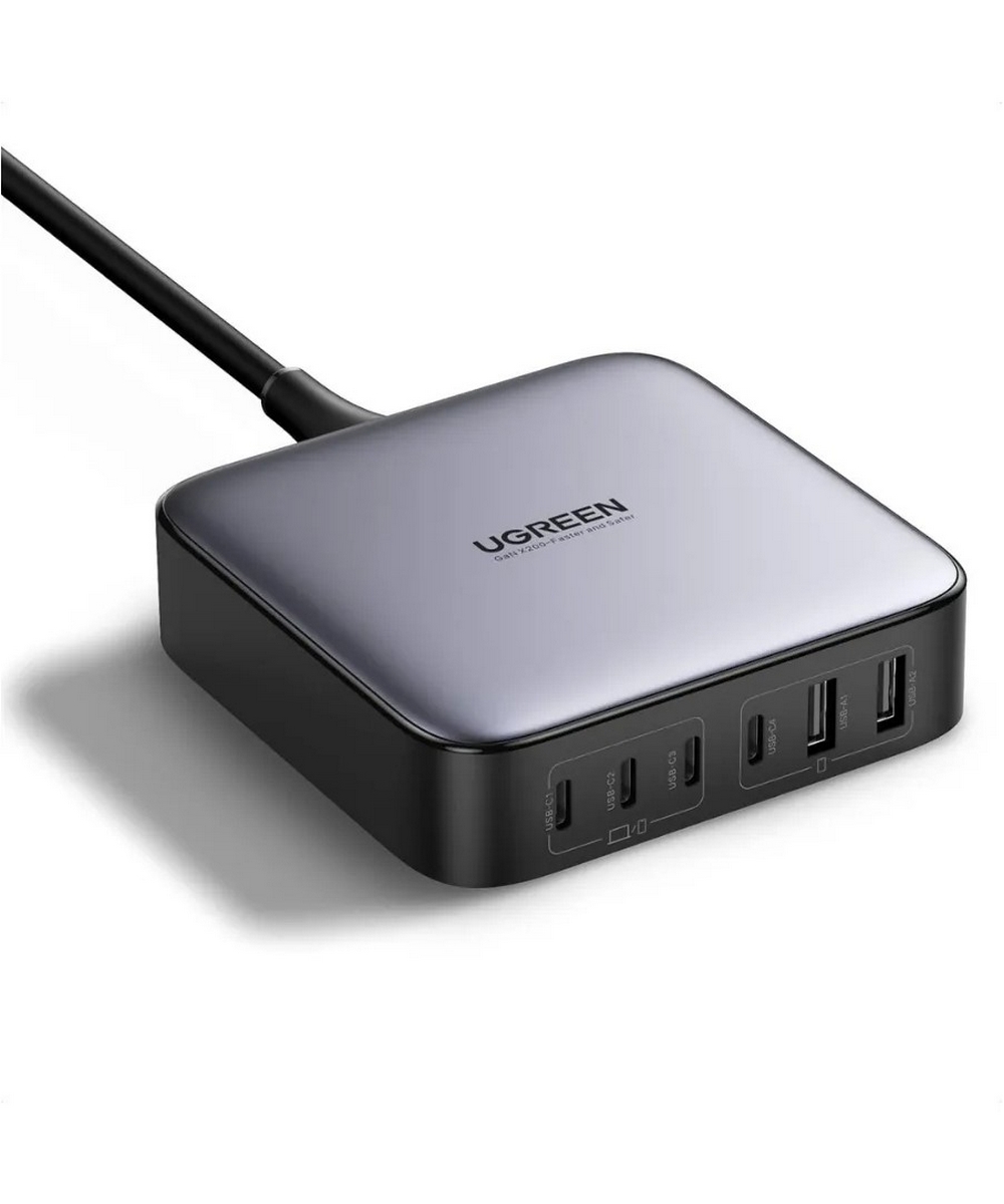 Зарядное устройство UGREEN CD271 (40914) 200W 2*USB-A+ 4*USB-C Desktop Charger (6-Port) серый