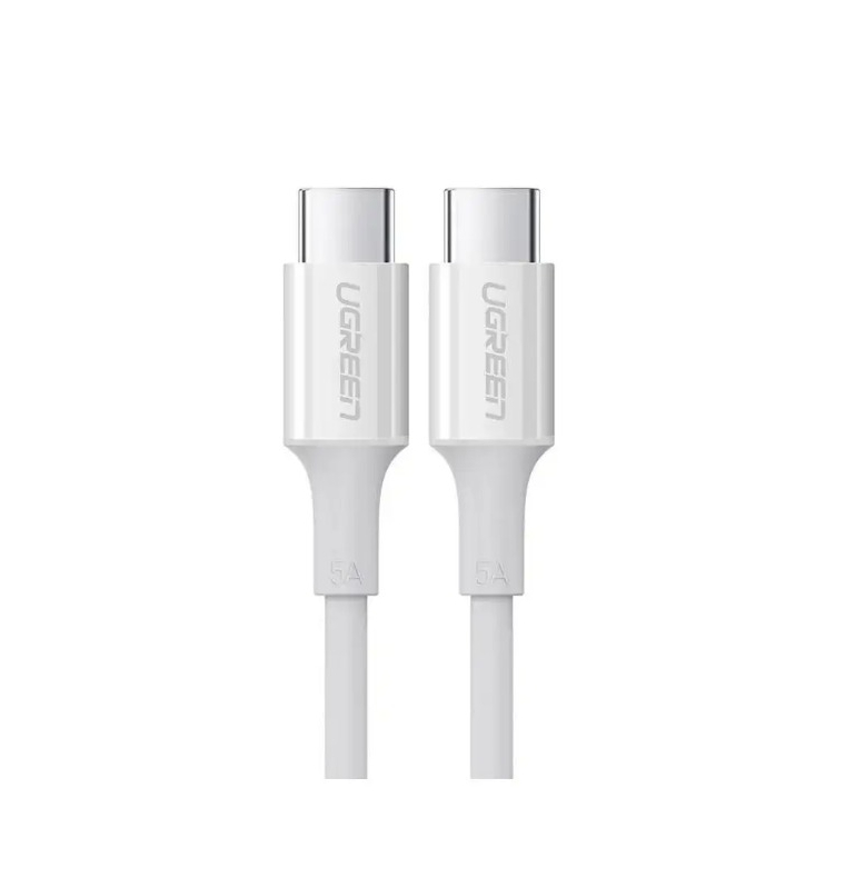 Кабель UGREEN US300 1.5 m White Type-C Male to Type-C Male 2.0 ABS Shell 5A Current