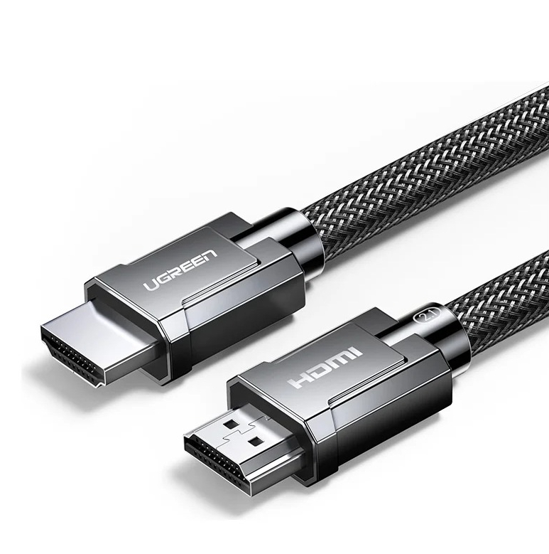 Кабель UGREEN HD135 (70319) 1 м 8K HDMI 2.1 Male To Male Cable в оплетке. Цвет: серый
