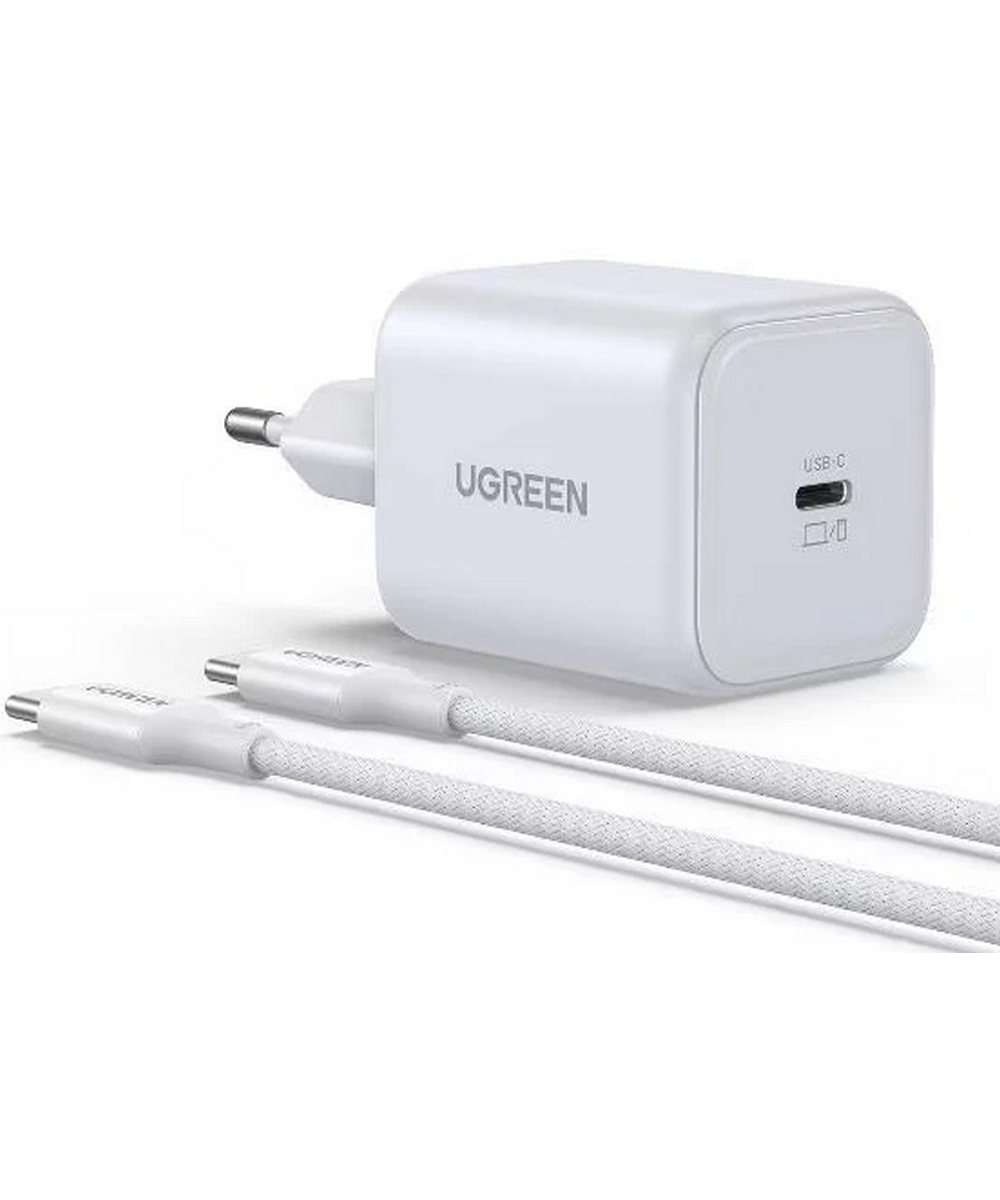 Зарядное устройство UGREEN X524 (65055) белый 45W + кабель USB-C GaN Fast Charger EU