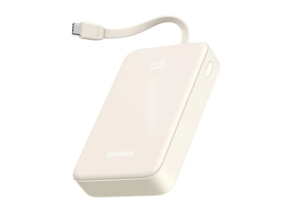 Внешний аккумулятор UGREEN PB505 (35340) 20000mAh Quick Charging Power Bank 20W + встроенный кабель