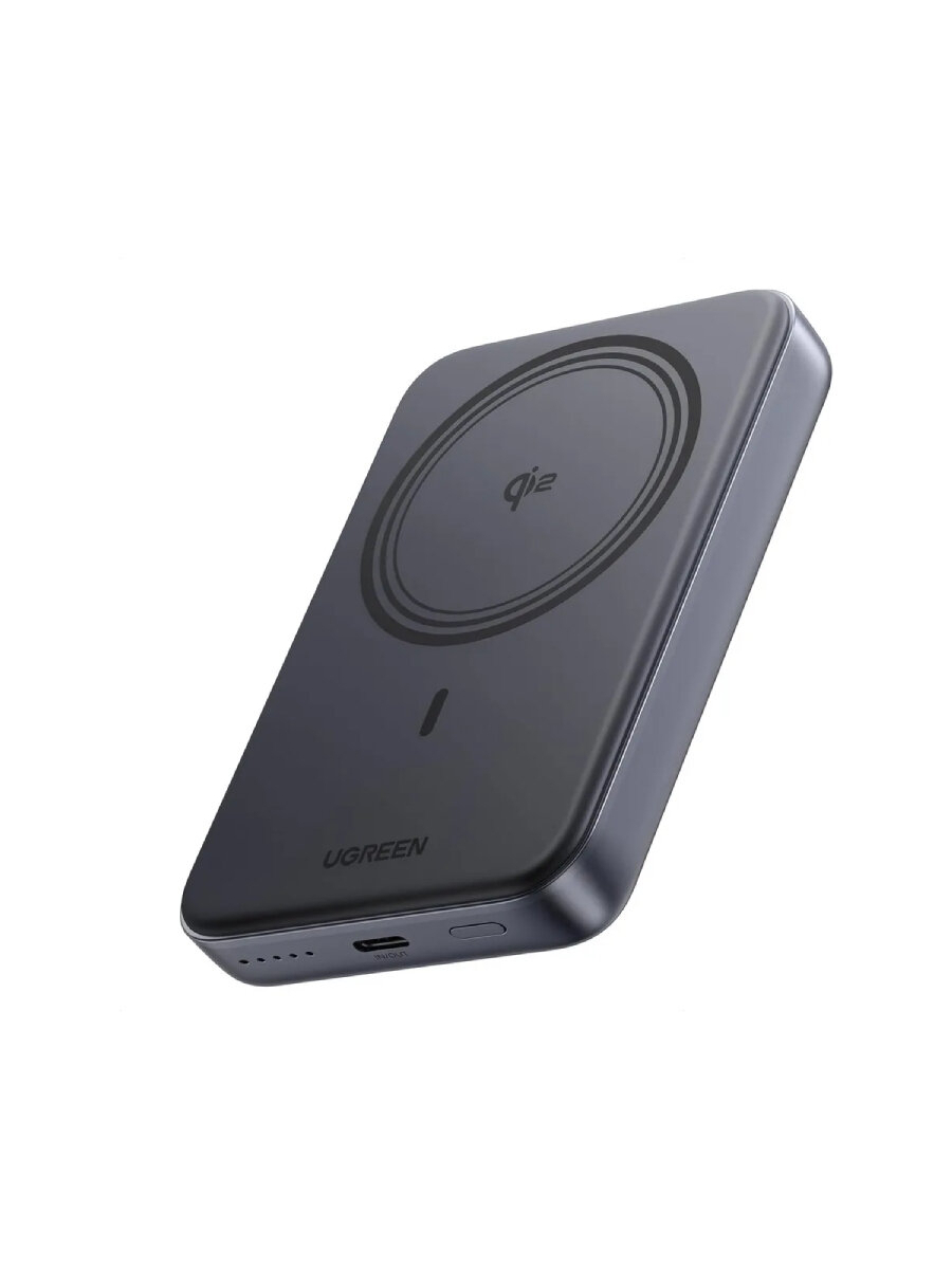 Внешний аккумулятор UGREEN PB763 (55135B) 10000 mAh Magnetic Wireless Qi2. Цвет: серый космос