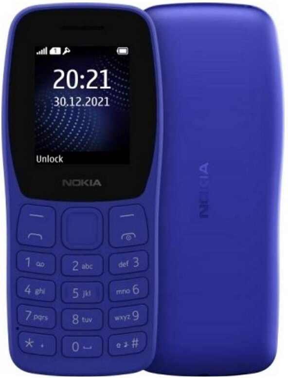 Мобильный телефон Nokia 105 SS 2022 TA-1423 Blue