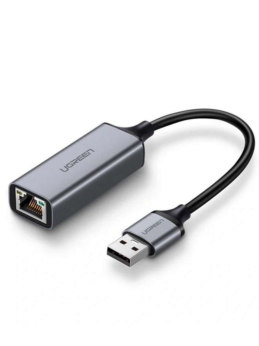 Адаптер UGREEN CM209 (50922) USB to RJ45 Ethernet Adapter Aluminum Case. Цвет: серый космос