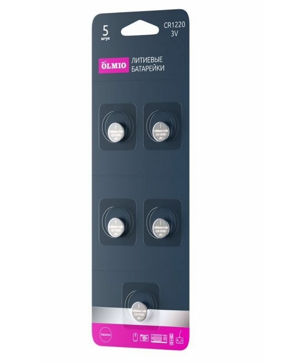 Батарейка Olmio CR1220 05 (Li-ion) 5шт