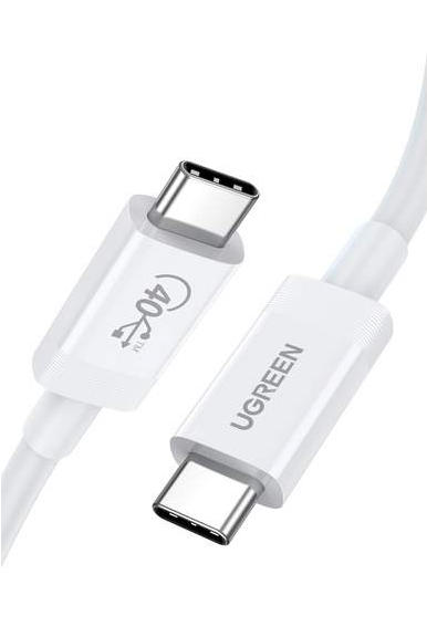 Кабель UGREEN US506 USB4 Charging Cable 40Gbps Data 80см белый