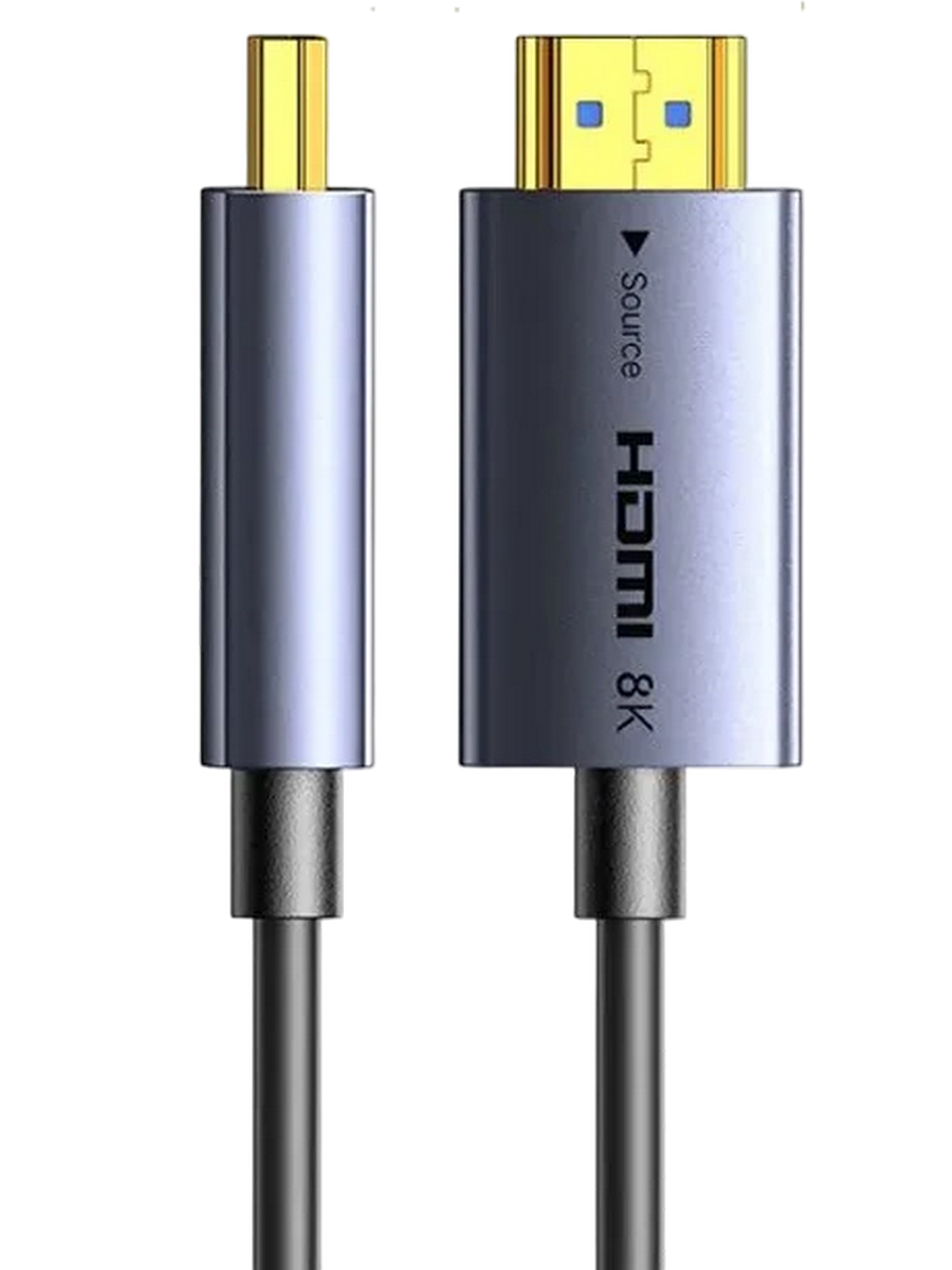 Кабель UGREEN HD183 (55504) 10м темно-серый 8K HDMI Fiber Optic Cable Male to Male Aluminum Shell
