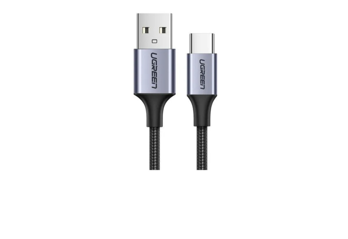 Кабель UGREEN US288 0,25 m Black USB-A 2.0 to USB-C Cable Nickel Plating Aluminum Braid