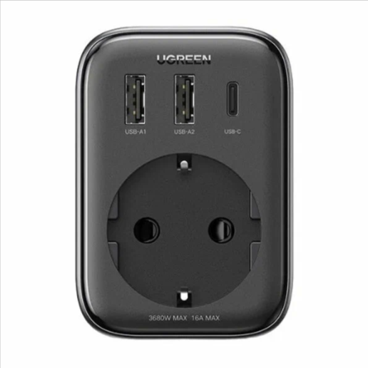 Сетевое зарядное устройство-конвертер UGREEN CD314 (15261) Digi Nest розетка EU и вилка UK черный