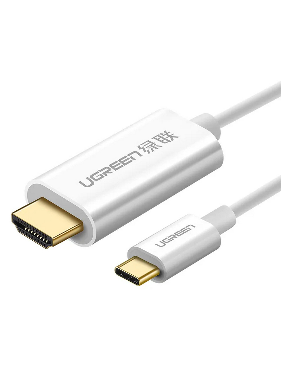 Кабель UGREEN MM121 (30841) 1,5 м белый USB Type C to HDMI Cable Male to Male ABS Case