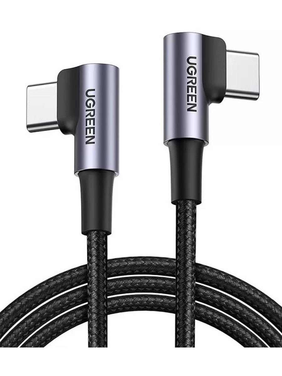 Кабель UGREEN US323 (70529) 1 м черный Right Angle USB-C to USB-C
