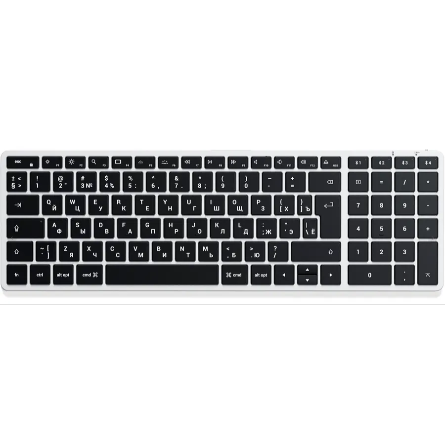 Клавиатура Satechi Slim X2 Серебристый Bluetooth Keyboard-RU Русская раскладка
