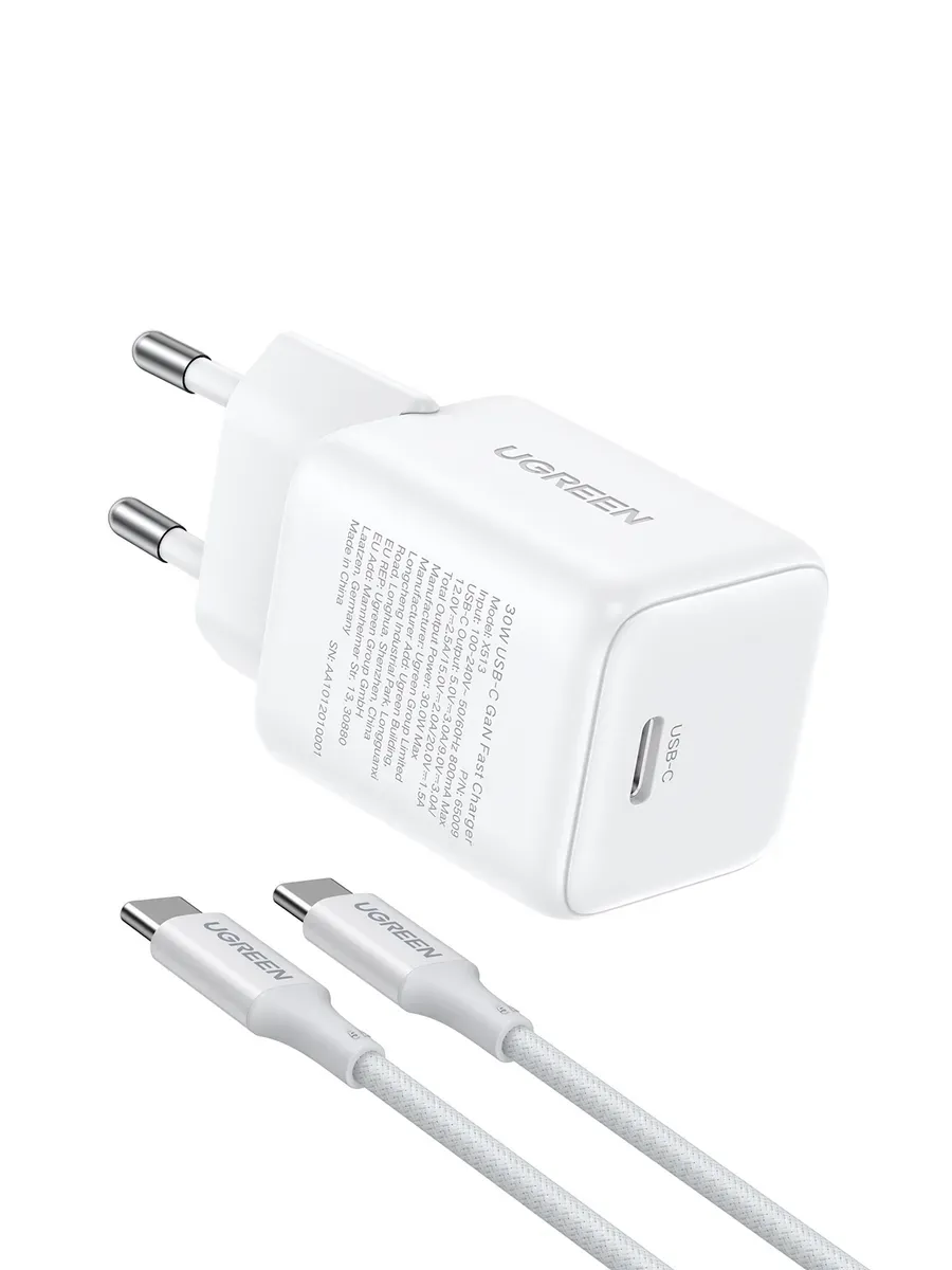 UGREEN X513 (65013) GaN 30W с кабелем 1м