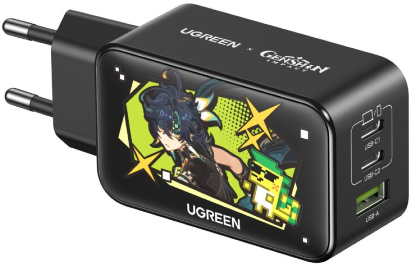 Зарядное устройство UGREEN 10335GI 65W Nexode USB-A+2*USB-C GaN Fast Charger версия Genshin Impact