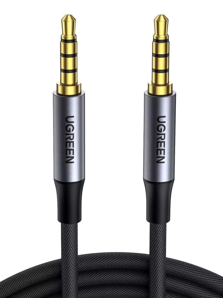 Кабель UGREEN AV183 (20782) 2м черный 3.5mm Male to Male 4-Pole Microphone Audio Cable