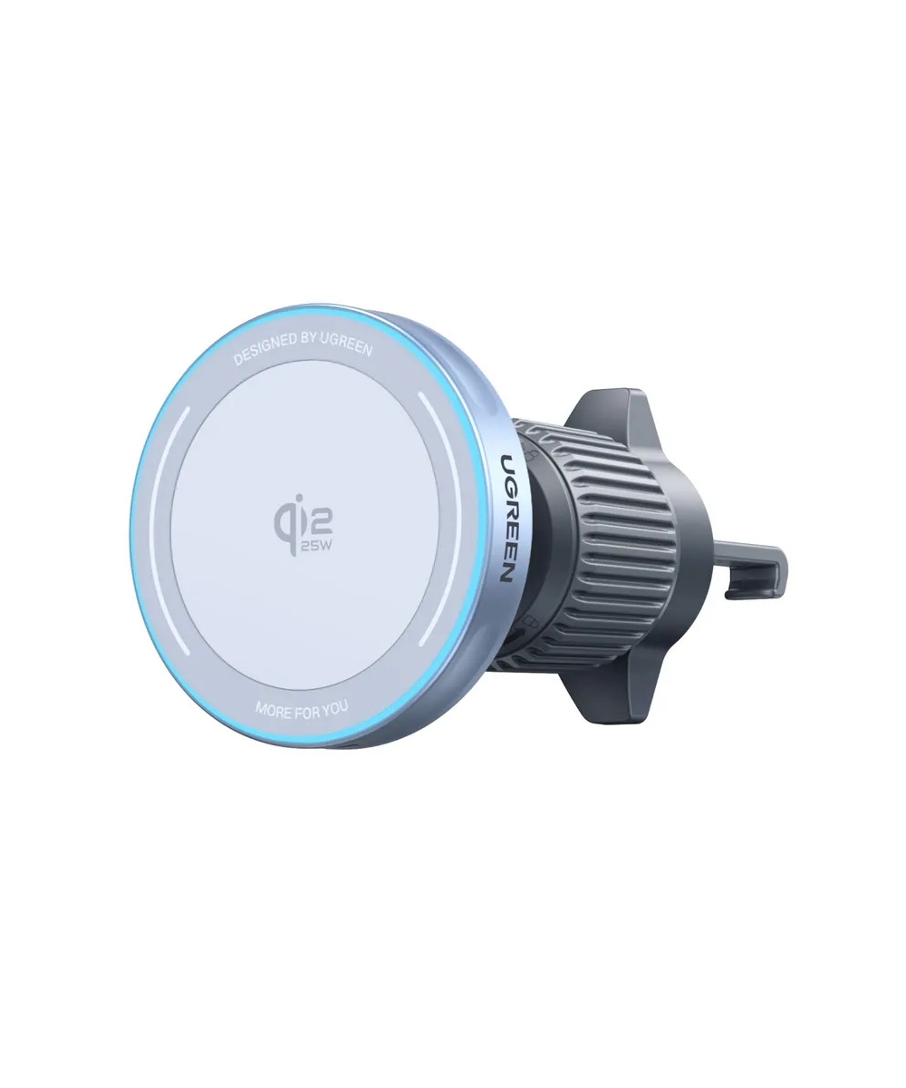 БЗУ UGREEN W758 (55967) серебристо-голубой "MagFlow" 25W Magnetic Qi2.2 Wireless Car Charger