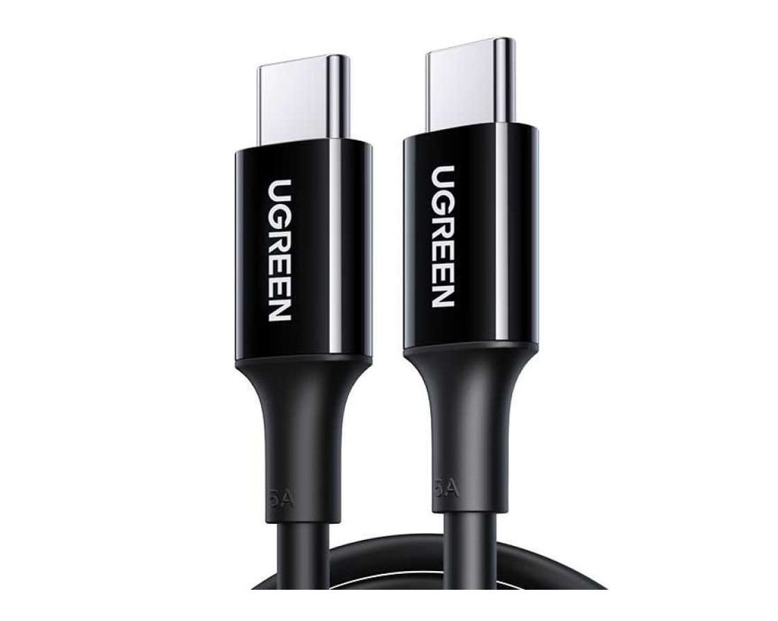 Кабель UGREEN US300 2m Black Type-C Male to Type-C Male 2.0 ABS Shell 5A Current