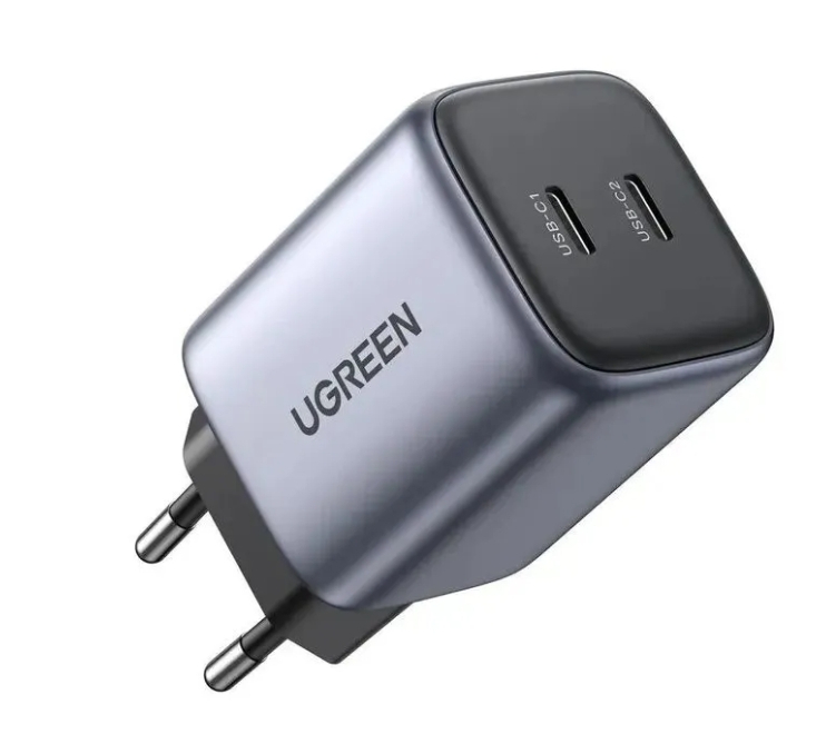 Зарядное устройство UGREEN CD294 (90573) 45W Nexode Mini USB-C+USB-C PD GaN Fast Charger Grey