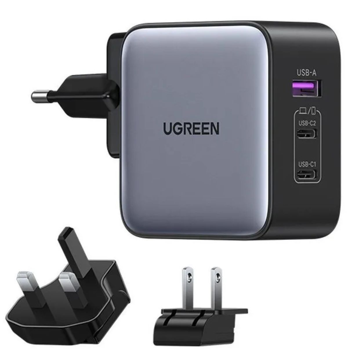 Зарядное устройство UGREEN CD296 (90409) 65W Nexode USB-A+2*USB-C GaN Fast Charger