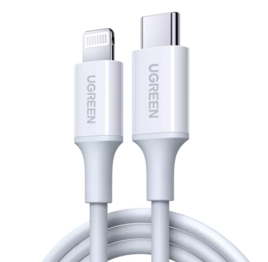 Кабель UGREEN US171 (60746) USB-C to Lightning Cable M/M Nickel Plating ABS Shell 0.25 м. белый