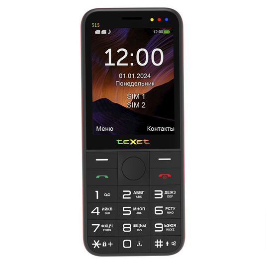 Мобильный телефон teXet TM-315 Black-Red