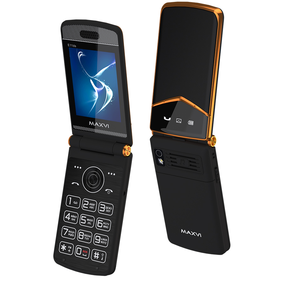 Мобильный телефон Maxvi E11ds Black Gold