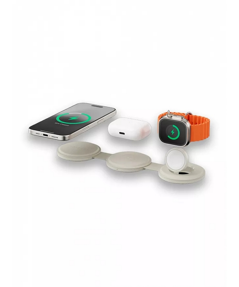 БЗУ Satechi ST-QTG31W Qi2 OntheGo 3-in-1 Wireless песочный