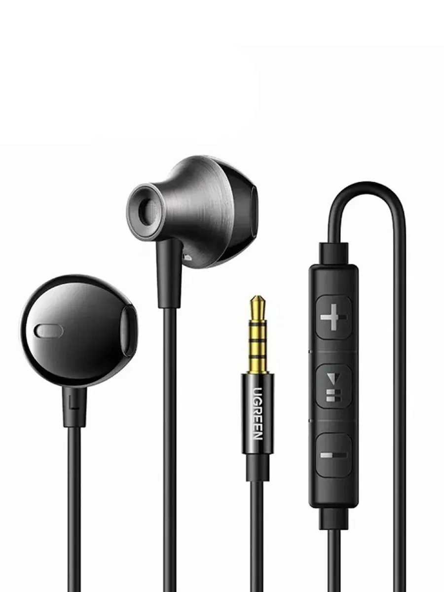 Наушники проводные UGREEN EP106 (35755) Wired Earphones 3.5 mm. Цвет: черный