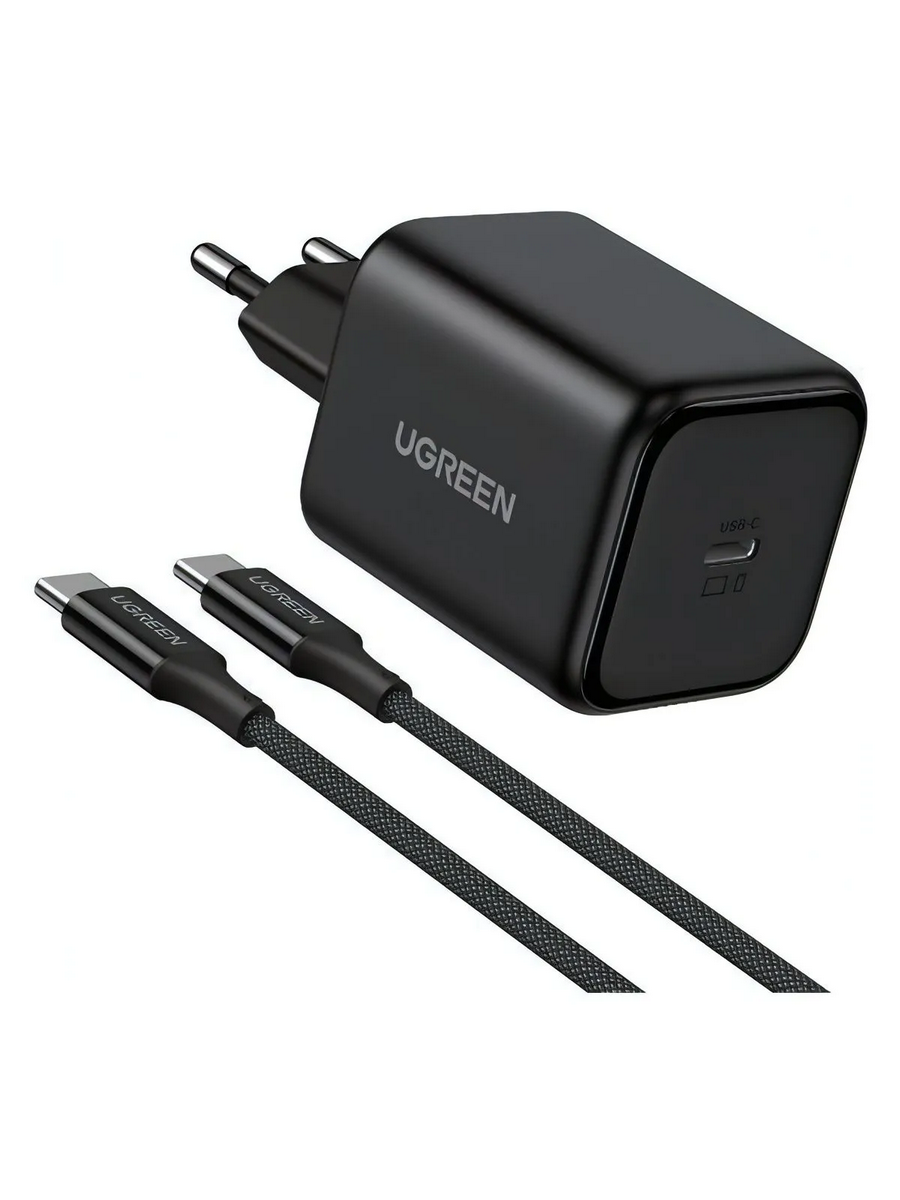 Зарядное устройство UGREEN X524 (65054) черный 45W + кабель USB-C GaN Fast Charger EU