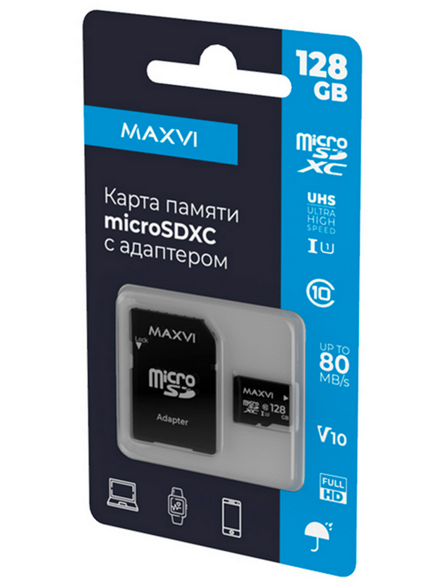 Maxvi microSDXC 128GB, class 10, UHS-I (1), V10