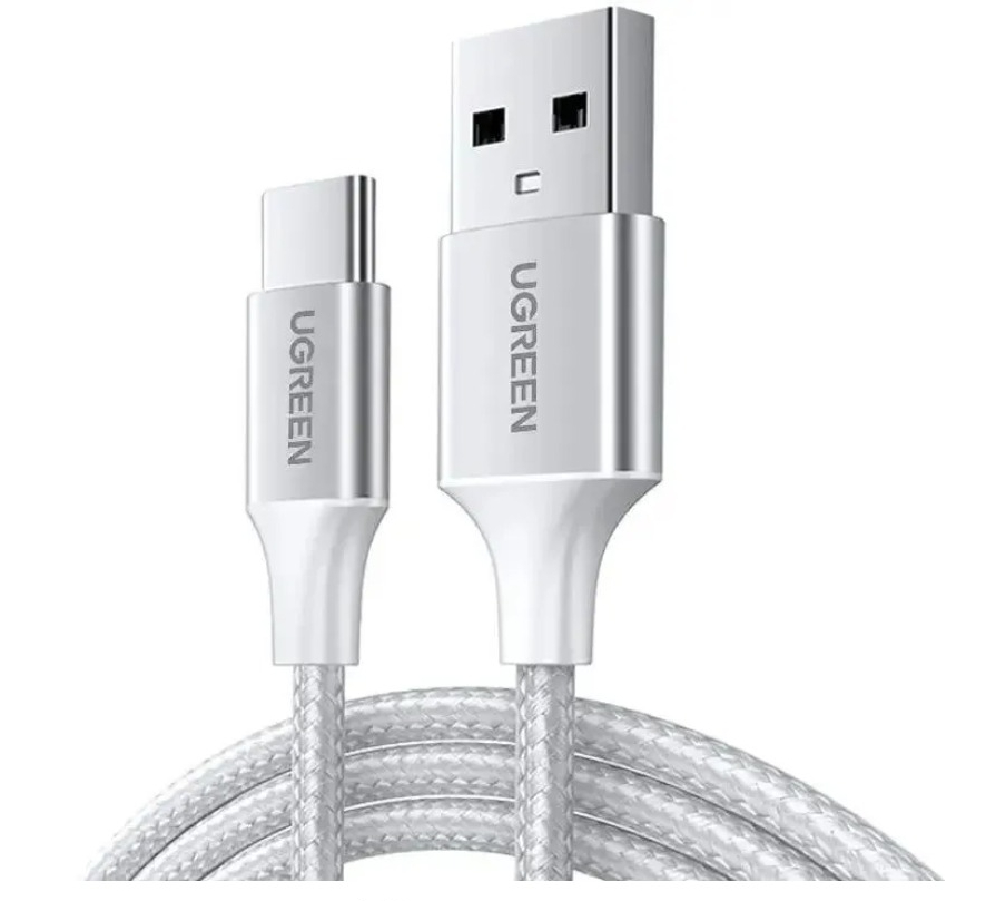 Кабель UGREEN US288 3 m Silver USB-A 2.0 to USB-C Cable Nickel Plating Aluminum Braid