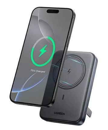 Внешний аккумулятор UGREEN PB562 (55140) 10000mAh Magnetic Wireless Power Bank серый космос