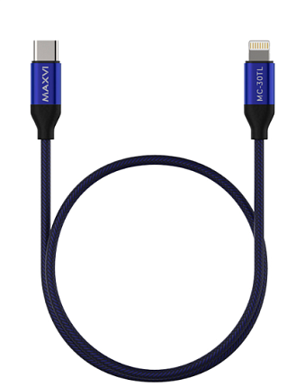 Кабель Maxvi MC-30TL blue Type-C Lightning